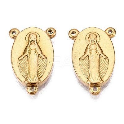 Ion Plating(IP) 201 Stainless Steel Rosary Center Connector Charms STAS-T064-46G-1