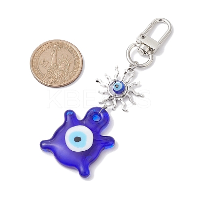 Evil Eye Lampwork Pendant Decorations HJEW-JM01996-01-1