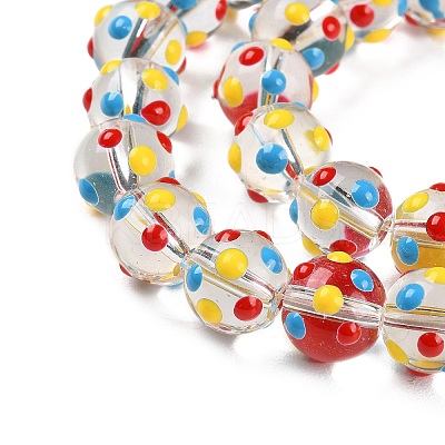 Bumpy Transparent Glass Beads Strands LAMP-F032-03B-1