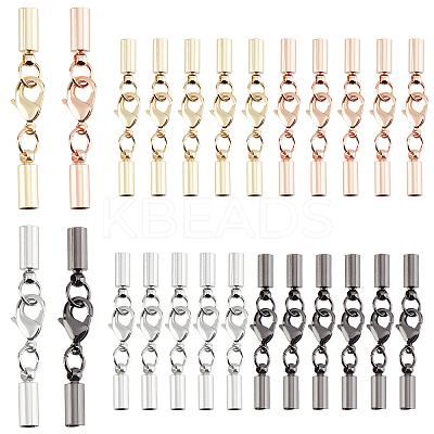 24Pcs 4 Colors Brass Lobster Claw Clasps KK-PH0002-96-1