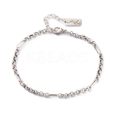 Brass Figaro Chain Bracelets BJEW-H537-01AS-1