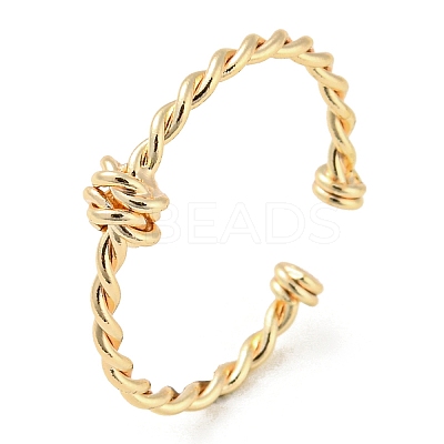 Brass Twist Knot Open Cuff Rings RJEW-K254-03G-1