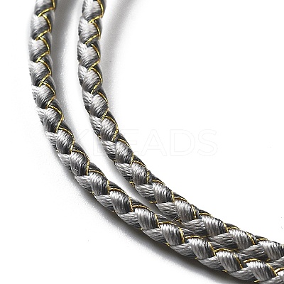 Polyester Cord Braided Necklace Makings MAK-L043-03G-23-1
