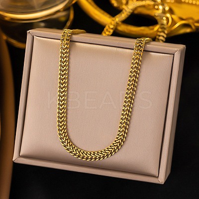 6.5MM 304 Stainless Steel Double Curb Chain Necklaces for Women NJEW-G179-07G-1
