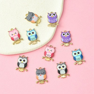 10Pcs 5 Colors Printed Alloy Pendants FIND-YW0004-46A-1