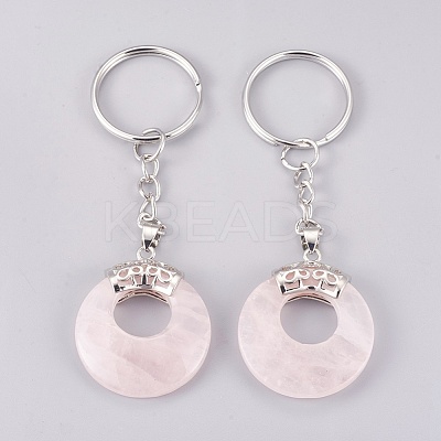 Natural Rose Quartz Keychain KEYC-P041-D16-1