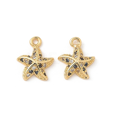 Brass Micro Pave Cubic Zirconia Charms KK-C099-01B-G-1