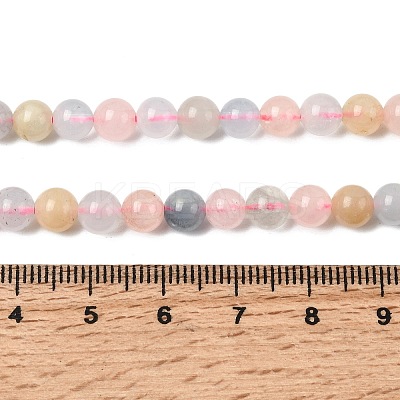 Natural Morganite Beads Strands G-R446-6mm-07-1