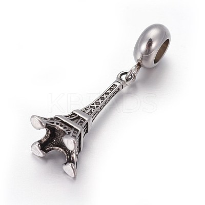 Retro 304 Stainless Steel European Style Dangle Charms LS-OPDL-L013-44AS-1