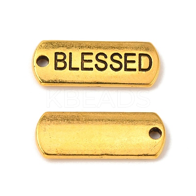 Tibetan Style Alloy Rectangle with Word Blessed Pendants TIBEP-Q043-060AG-RS-1
