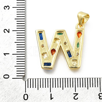 Brass Micro Pave Clear Cubic Zirconia Pendants KK-G521-01G-W-01-1