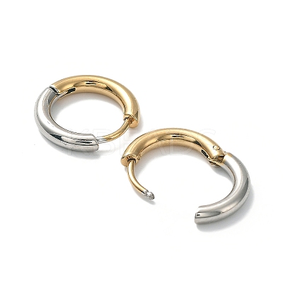 Ion Plating(IP) Two Tone 304 Stainless Steel Huggie Hoop Earrings EJEW-A106-02B-1