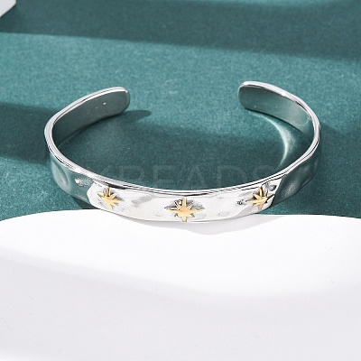 304 Stainless Steel Cuff Bangles for Women BJEW-P377-02A-1