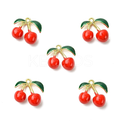 5Pcs Rack Plating Alloy Enamel Pendants ENAM-YW0005-99-1