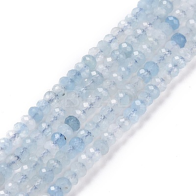 Natural Aquamarine Beads Strand G-E591-02-1