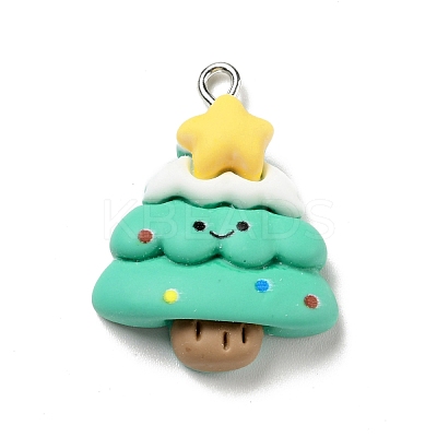Christmas Opaque Resin Pendants RESI-G043-A07-1