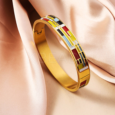 304 Stainless Steel Enamel Bangles FS-WG30162-18-1