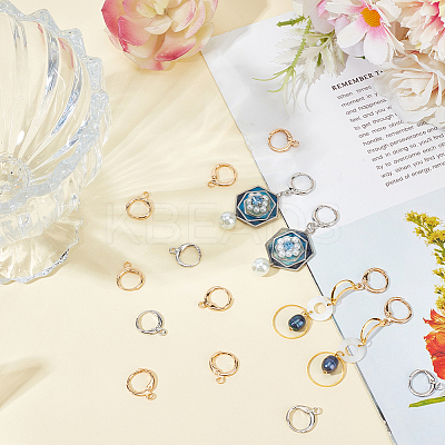 60Pcs 2 Colors Brass Leverback Earring Findings KK-BBC0018-12-1