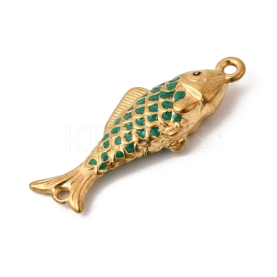 304 Stainless Steel Enamel Fish Connector Charms STAS-B128-55G-06-1