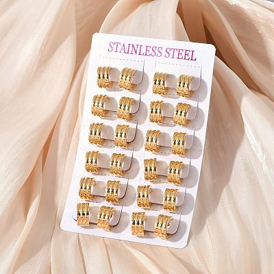 304 Stainless Steel Polishing Effect Hoop Earrings EJEW-M001-36G-1
