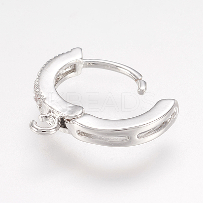 Brass Huggie Hoop Earring Findings X-KK-L152-20P-1
