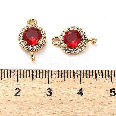 Brass Pave Cubic Zirconia Connector Charms KK-D093-09G-01-1