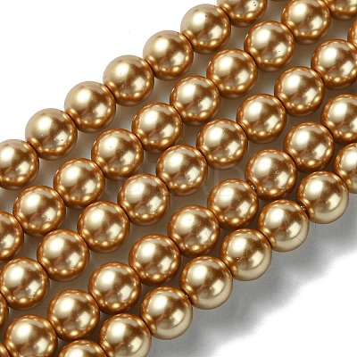 Eco-Friendly Glass Pearl Beads Strands HY-A008-8mm-RB068-1