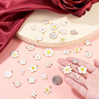 64Pcs 16 Styles Alloy Enamel Pendants ENAM-TA0004-13-1