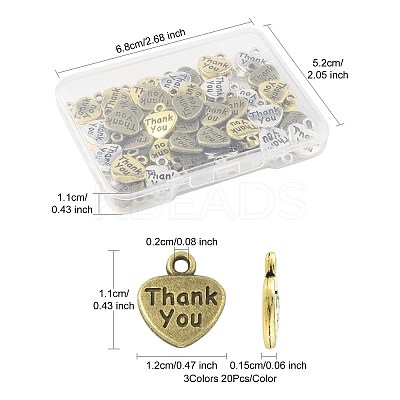 60Pcs 3 Colors Tibetan Style Alloy Charms FIND-FS0004-52-1