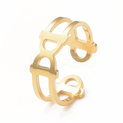 Crystal Rhinestone Hollow Out Oval Open Cuff Ring RJEW-I096-01G-1