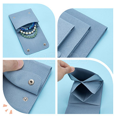 3Pcs 3 Styles Microfiber Flip Jewelry Bags ABAG-AR0001-06B-1
