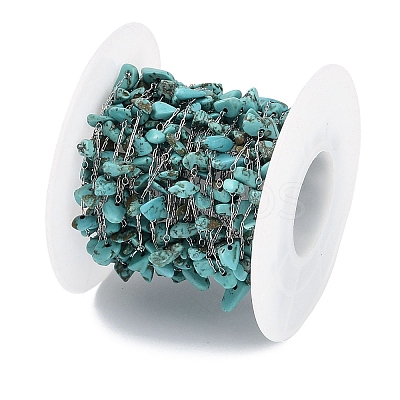 Handmade Natural Turquoise Chip Beads Chain CHS-H028-06A-04-1