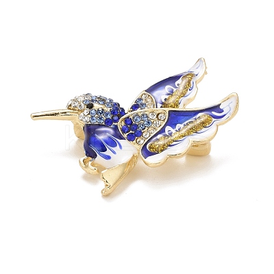 Bird Enamel Pin with Rhinestone JEWB-A004-18G-C-1