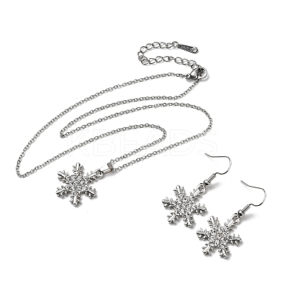 Alloy Rhinestone Dangle Earrings & Pendant Necklaces Sets FS-WG1CFD3-02-1
