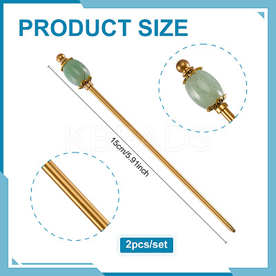 2Pcs Brass Hair Sticks OHAR-PH00003-1