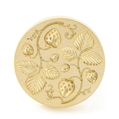 Golden Tone Round Wax Seal Brass Stamp Heads AJEW-Z034-01G-06-1