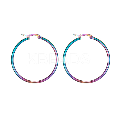 304 Stainless Steel Big Hoop Earrings EJEW-F105-07M-1