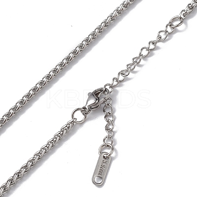 Non-Tarnish 304 Stainless Steel Wheat Chain Necklace for Men Women NJEW-K245-021C-1