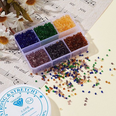 DIY Transparen Tube Glass Beads Bracelet Making Kit DIY-YW0004-36B-1