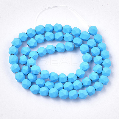 Spray Painted Non-magnetic Synthetic Hematite Beads Strands G-T116-16-03-1
