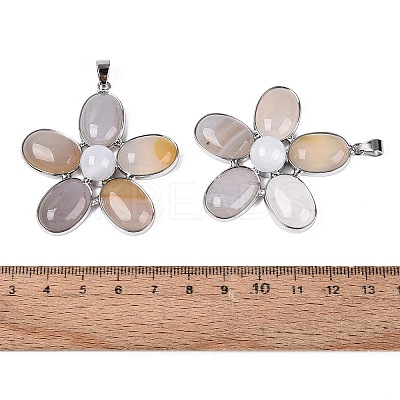 Natural Agate Big Pendants G-Q494-25P-02-1