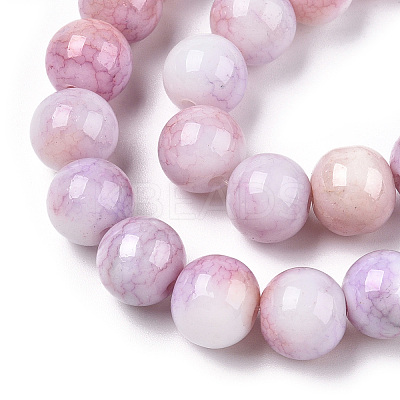 Ombre Effect Dyed Crackle Glass Beads X1-GLAA-T031-10mm-01N-1