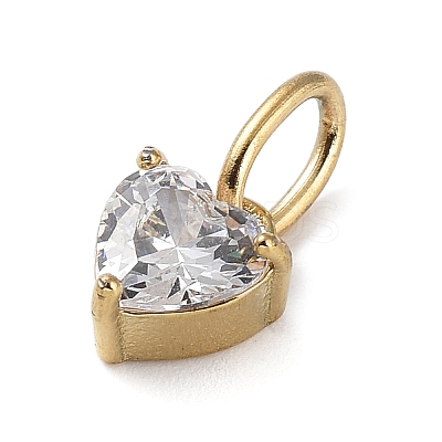 316 Stainless Steel Micro Pave Cubic Zirconia Charms LS-ZIRC-P108-01G-D-1