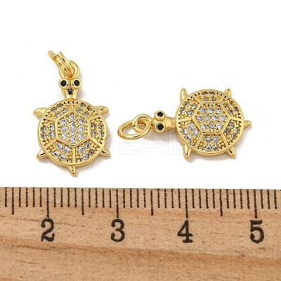 Brass Micro Pave Cubic Zirconia Pendants KK-N254-129A-G-1