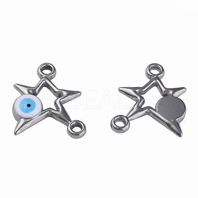 304 Stainless Steel Enamel Connector Charms STAS-N087-62-02P-1