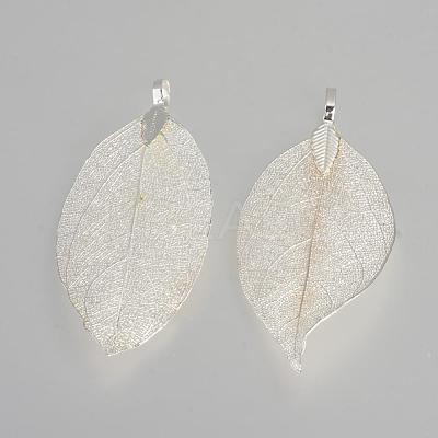Electroplated Natural Leaf Big Pendants IFIN-Q119-03A-1
