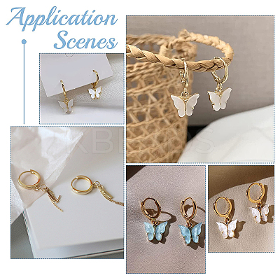 12Pcs 2 Colors 201 Stainless Steel Huggie Hoop Earring Findings STAS-DC0015-45-1
