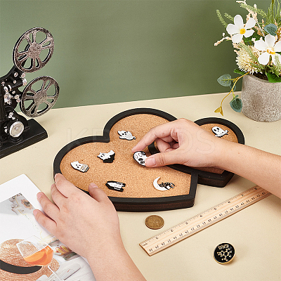 Wood Wall Jewelry Display Cork Tray AJEW-WH0348-466D-1