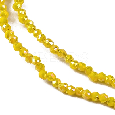 Transparent Electroplate Glass Beads Strands EGLA-H107-01A-B06-1
