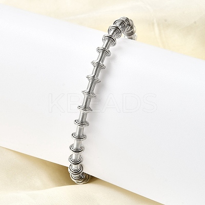304 Stainless Steel Open Cuff Bangles for Woman BJEW-M113-02P-1